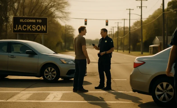 Jackson MS hit-and-run injury lawyer guide with vehicles and emergency response scene