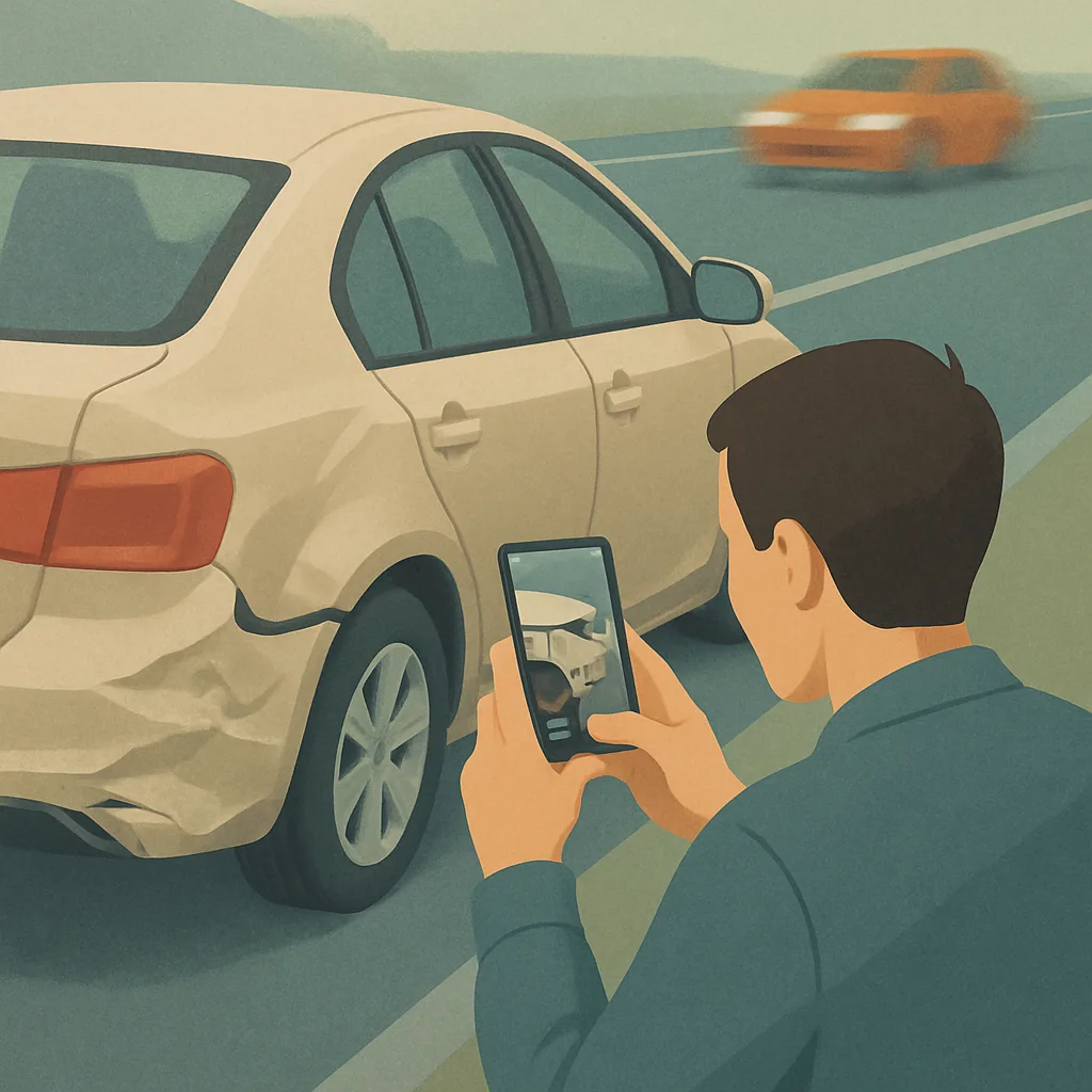 Documenting vehicle damage and evidence after a Jackson MS hit-and-run injury