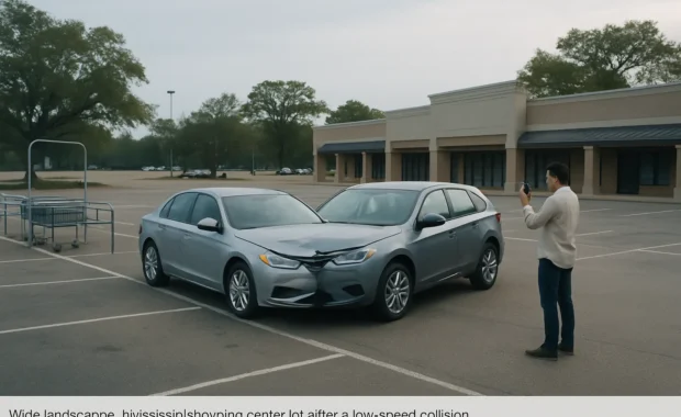 Evidence scene for a Jackson MS parking lot accident lawyer