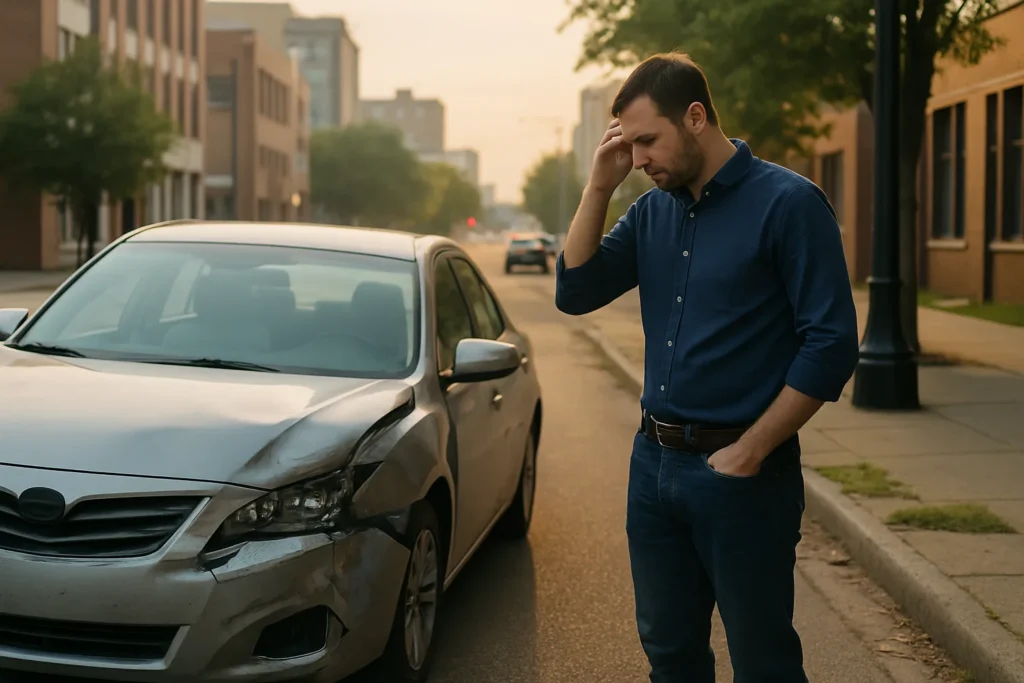 Total loss car accident injury claim in Jackson, MS with a damaged vehicle