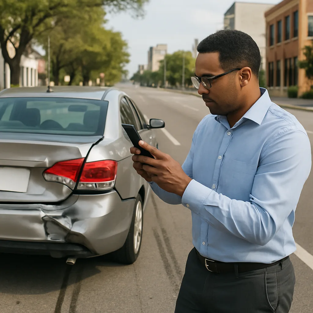 Documenting vehicle damage and roadway evidence after a disputed rear-end crash in Jackson, MS