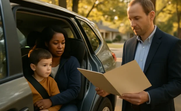 Parent reviewing a child passenger car accident claim in Jackson, MS
