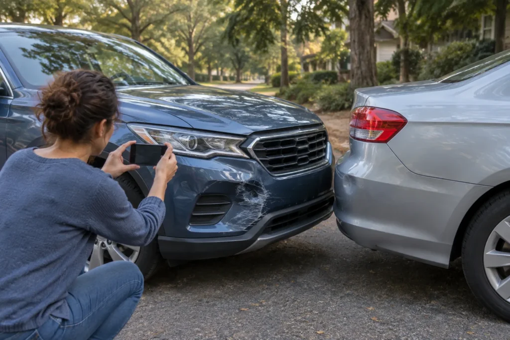 A Jackson, MS car accident claim without a police report documented with vehicle photos